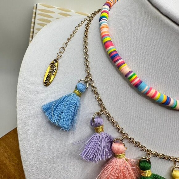 Plunder Design Jewelry Chrissy Colorful Tassel Necklace Beaded Choker Boho Chic - Picture 2 of 6